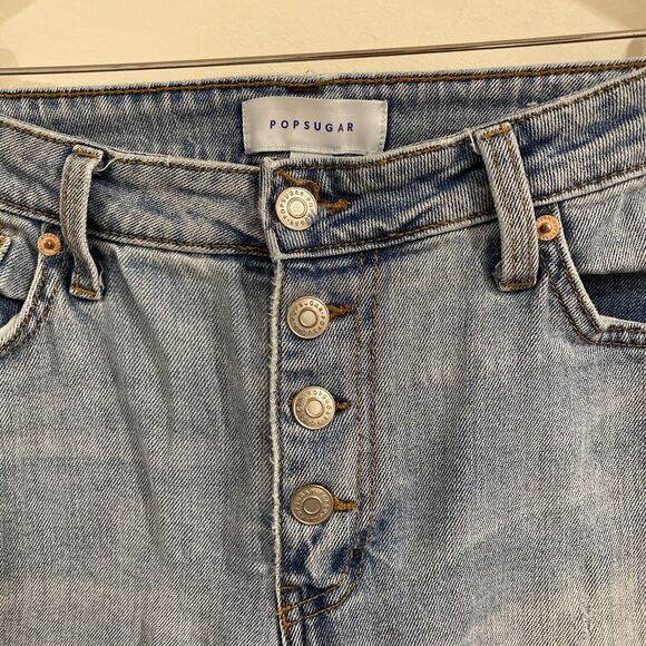 POPSUGAR Button Fly Distressed jeans Sz 10 - Picture 3 of 10